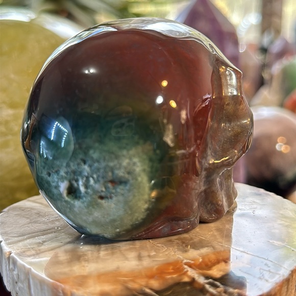 🎄SALE🎄Ocean Jasper Crystal Skull Carving! - Picture 7 of 11